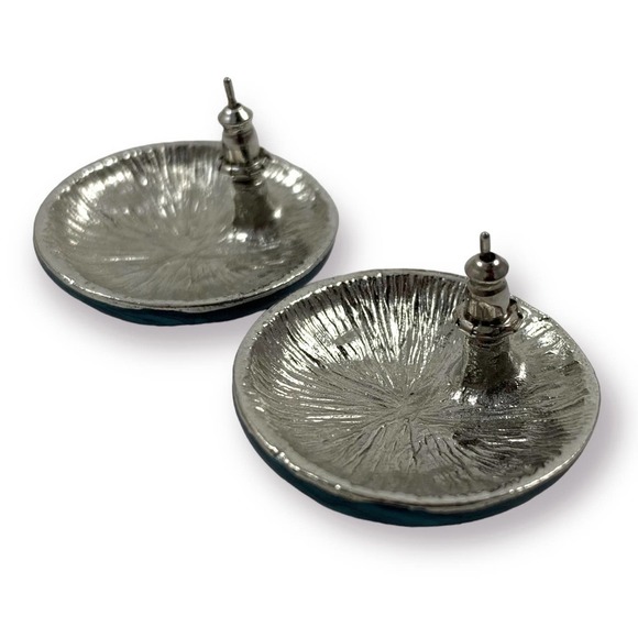 ❌SOLD❌ Vintage blue enamel with silver stars earrings - Picture 2 of 11